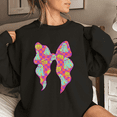thumbnail image 1 of Coquette Neon Bow Print Tops Round-neck pure cotton sweatshirt Pink Pastel Halloween Graphic Sweatshirts Cute Pumpkin & Ghost Long Sleeve Casual Pullover Cotton Shirts Black,4XL, 1 of 5