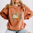 thumbnail image 1 of Coquette Orange Bow Fall Floral - Women's Lightweight Garment Dyed Sweatshirt, 1 of 14