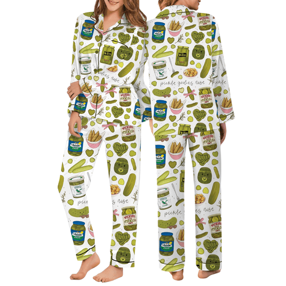 Coquette Pickle Silky Satin Pajama Set