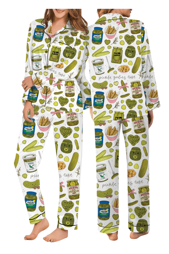 Coquette Pickle Silky Satin Pajama Set
