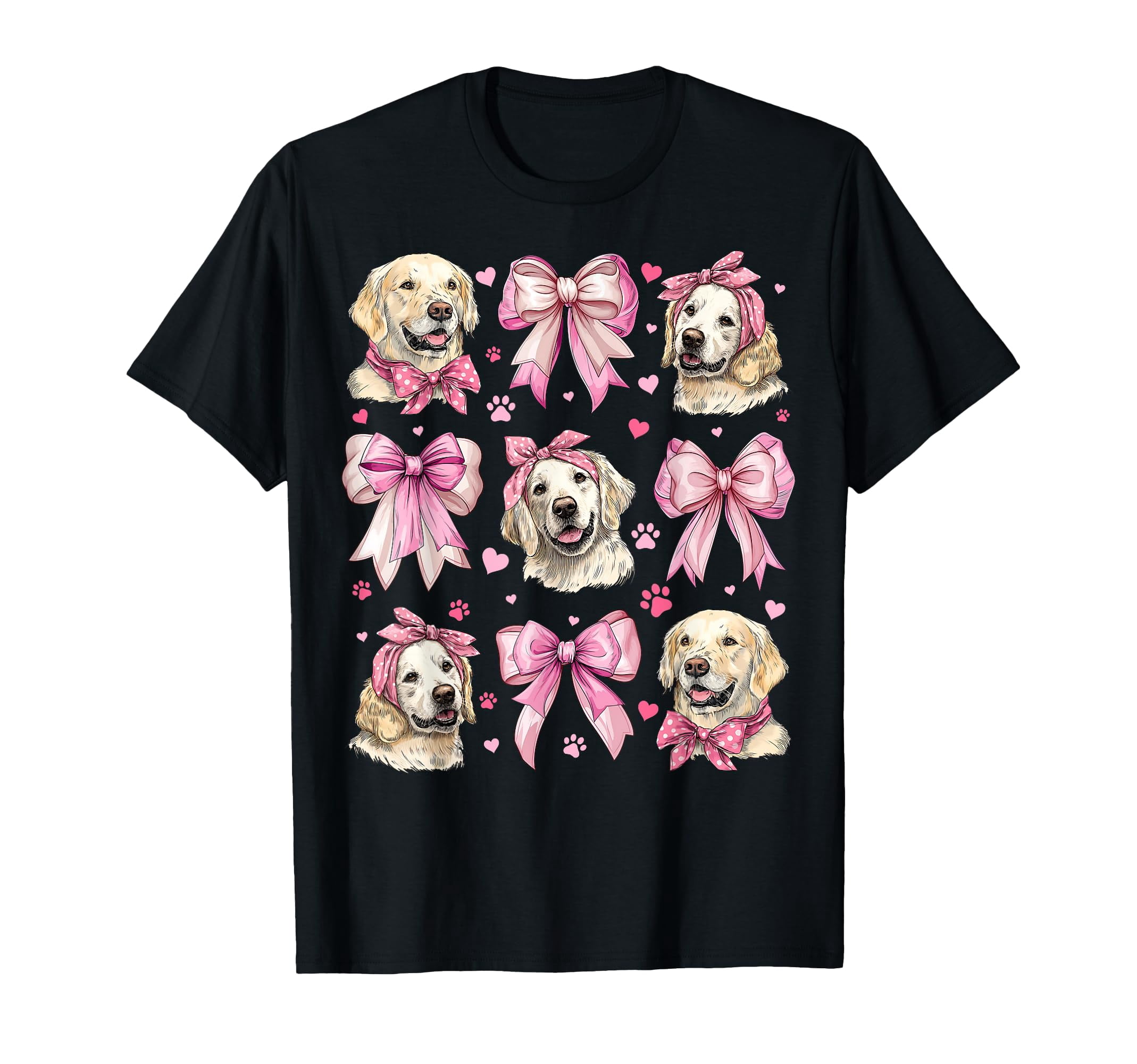 Coquette Pink Bow Golden Retriever Dog Mom T-Shirt for Dog Lovers ...