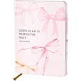 thumbnail image 1 of Coquette Pink Bow Notebooks for Note Taking, Christian Notebook Journal, Cute Preppy Notebook for Women, Inspirational Bible Journal Hard Shell Note Book, Bow Hardcover Notebooks Religious Gifts, 1 of 3