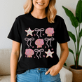 thumbnail image 1 of Coquette Pink Bow Ocean Beach Retro Summer Women Girls Shirt,Preppy Summer Vibes ,Summer Beach Tshirt,Girls Trip,Summer Tee,Summer Vibes, 1 of 5