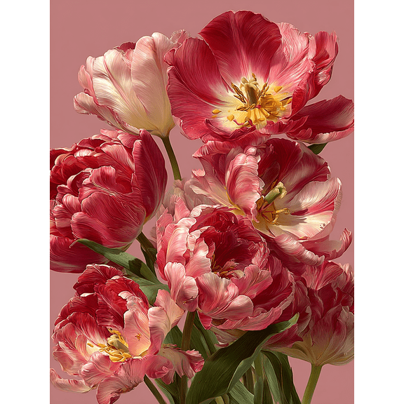 Coquette Pink Tulip Canvas Wall Art, Girly Aesthetic Floral Quote, Trendy Room Decor
