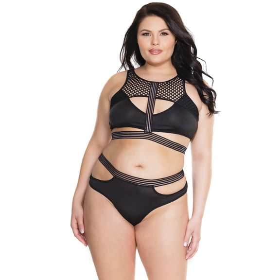 Coquette - 7210X - Diva Bra And Panty - BLACK