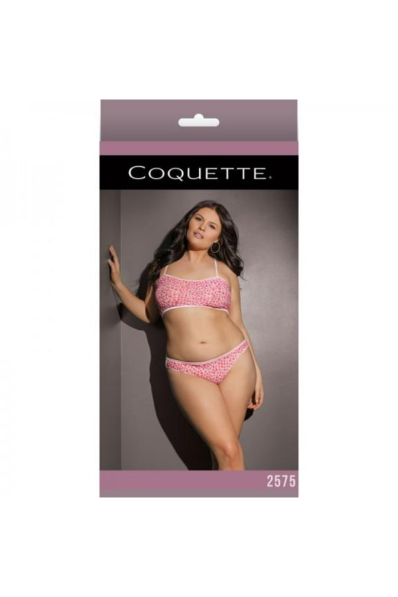 Plus Size Pink Cheetah Bra Set