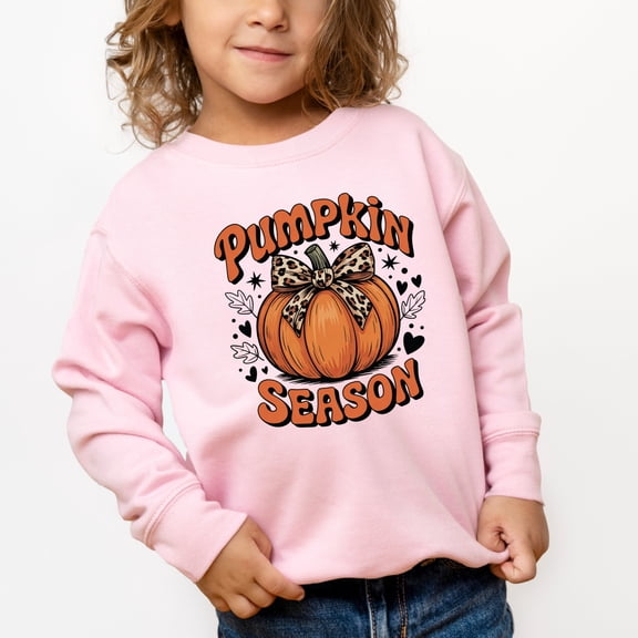 Coquette Pumpkin Season Leopard - Toddler Graphic Sweatshirt