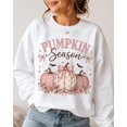 thumbnail image 1 of Coquette Pumpkin Season Sweatshirt, Cute Halloween Sweatshirt, 1 of 6