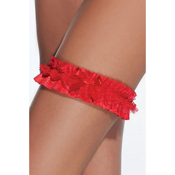 Coquette Ruffle Leg Garter Red One Size Fits Most