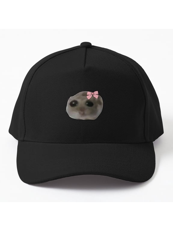 Coquette Sad Hamster Baseball Cap, Cute Animal Mood Design, Classic Everyday Hat