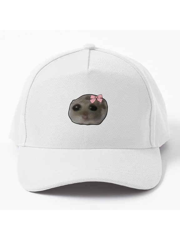 Coquette Sad Hamster Baseball Cap, Cute Animal Mood Design, Classic Everyday Hat