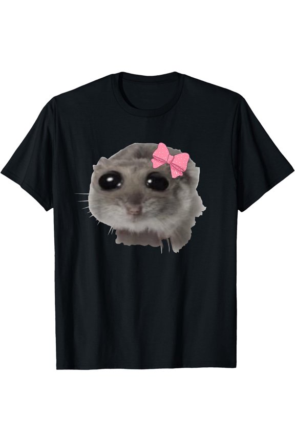 Coquette Sad Hamster Funny Meme Crying Hamster, Hamster cry T-Shirt, Unisex T-Shirt