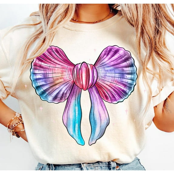 Coquette Seashell Shirt, Retro Summer Beach Shirt, Summer Vibes Shirt, Coastal Girly Ocean Shirt, Vintage Summer Design Tee