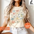 thumbnail image 1 of Coquette Seashell Shirt, Trendy Girly Pink Bows Shirt, Coastal Aesthetic Tee, 1 of 5