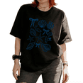 thumbnail image 1 of Coquette Seashell Starfish Bow Graphic Nautical Beach Graphic Tees T-shirt Tops Short Sleeve Round Neck Black S-5XL, 1 of 5