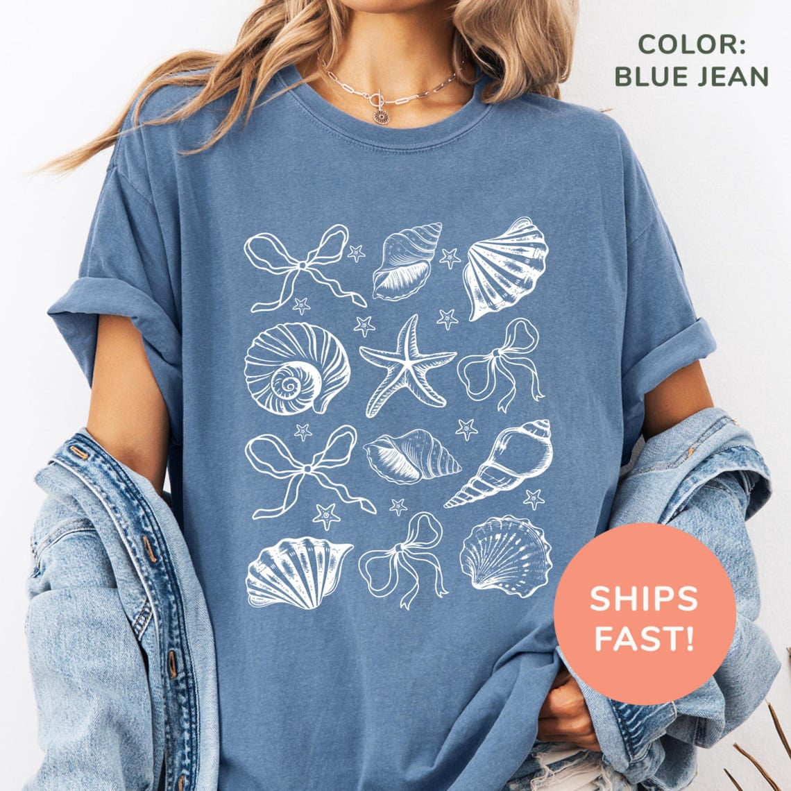 SHIRT WITH GATHERED CUFF SEA CHARM
