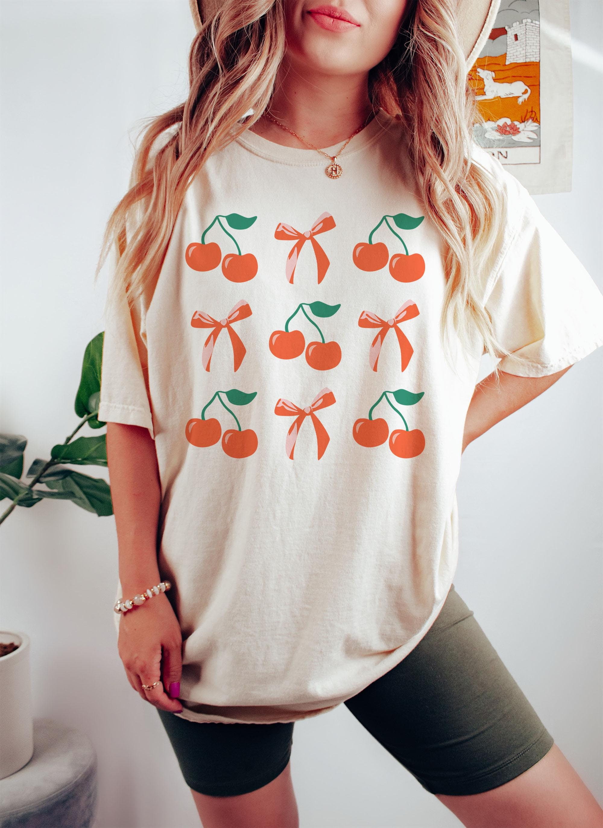 Coquette Shirt, Cherry Bow Shirt, Cherries TShirt, Valentines Day Top — free download