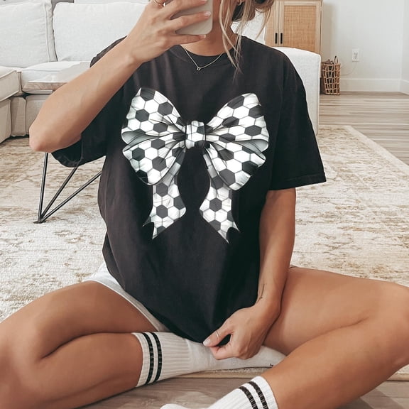 Coquette Soccer Shirt, Soccer Bow Tshirt, Soccer Mom Shirt, Game Day Shirt, Aesthetic Game Day Shirts, Sports Mom T23, F2258 Tshirt All Size S-5XL