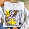 thumbnail image 1 of Coquette Softball Mama Sweatshirt, Groovy Game Day Softball Shirt, Checkered Softball Bow Sweatshirt, Funny Softball Mom Sweatshirt, 1 of 5