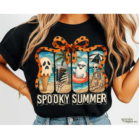 Coquette Spooky Summer T-shirt, Funny Brushstroke Shirt, Hot Ghoul Summer Shirt, Watercolor Summerween Shirt, Ghost Summer ShirtTH070626
