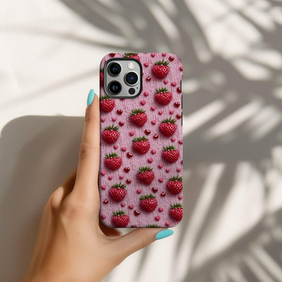Coquette Strawberry Valentine's Phone Case with iPhone 17 to 11 Pro Max
