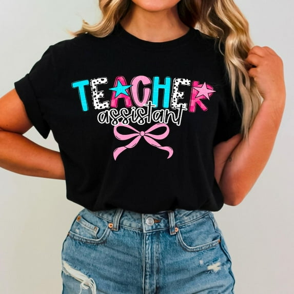 Coquette Teacher Assistant Varsity T-shirt, Teacher Assistant Checkered T-shirt, Retro Teacher Assistant T-shirt, Dalmatian T-shirt, Teacher Gift T-shirt.