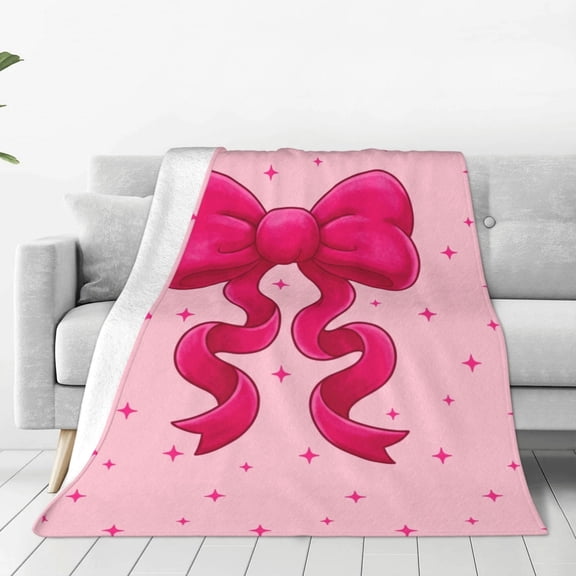 Coquette Throw Blanket Soft Flannel Blanket for Friend Adults Bow Room Decor 50x40