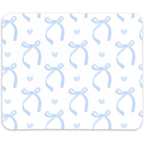 Coquette Trendy Pink Bow Mouse Pad,Funky Bowknot Personalized Mouse Mat Design,Pink Mouse pad for Desk Home Office Gaming Working,Gifts for Girls Women Female Friends,9x8 inches(Blue)