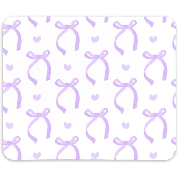 Coquette Trendy Pink Bow Mouse Pad,Funky Bowknot Personalized Mouse Mat Design,Pink Mouse pad for Desk Home Office Gaming Working,Gifts for Girls Women Female Friends,9x8 inches(Purple)