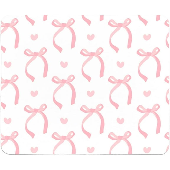 Coquette Trendy Pink Bow Mouse Pad,Pink Desk Mat Personalized Mouse Mat Design,Pink Mouse pad for Desk Home Office Gaming Working,Gifts for Girls Women Female Friends,9x8 inches