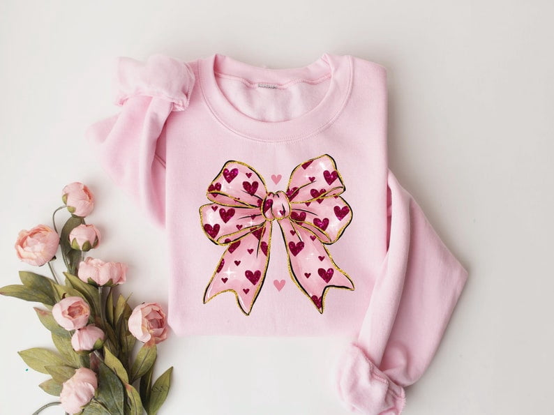 Valentine Bow Waffle Knit T-Shirt and Shorts Set