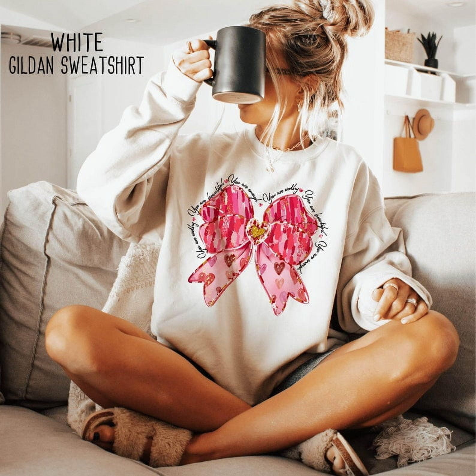 Valentine's Day Bow Sweatshirt - Pink main image 0