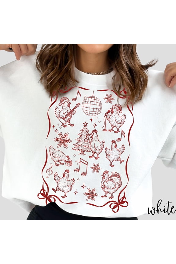 Coquette Winter Chicken Crewneck Women Chicken Sweatshirt Homestead Shirt Farm Animal Sweater Homestead Her896 Tshirt All Size S-5XL