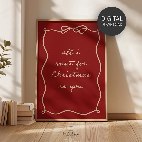 Coquette Winter Poster 'All I Want Winter Is You' Poster Warm Present Vintage UNFRAMED Poster Size 24x36