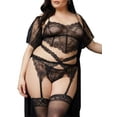 thumbnail image 1 of Coquette Womens Plus Size Lace Bra & Panty Set Style-7217X, 1 of 3