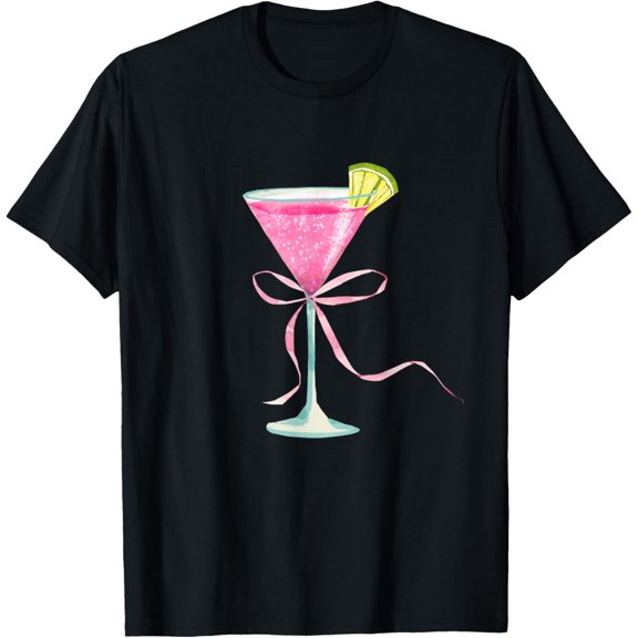 Coquette bow with Cocktail Coquette aesthetic T-Shirt