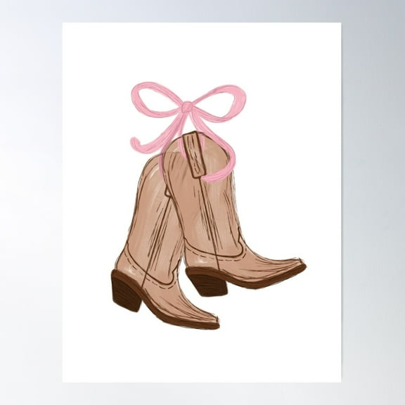 Coquette cowgirl boots and bows Poster, 24x36 UNFRAMED