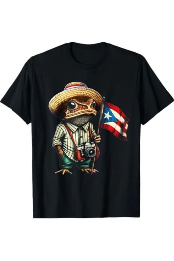 Coqui Frog Puerto Rico Puerto Rican Flag Taino Boricua Unisex T-Shirt, S-5XL