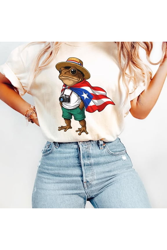 Coqui Frog Puerto Rico TShirt, Boricua Taino Graphic, Iand Pride T1EE