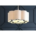 thumbnail image 1 of JONATHAN Y Coquille 4-Light 20" Adjustable Scalloped Shade Metal LED Pendant, Chrome/White, 1 of 8