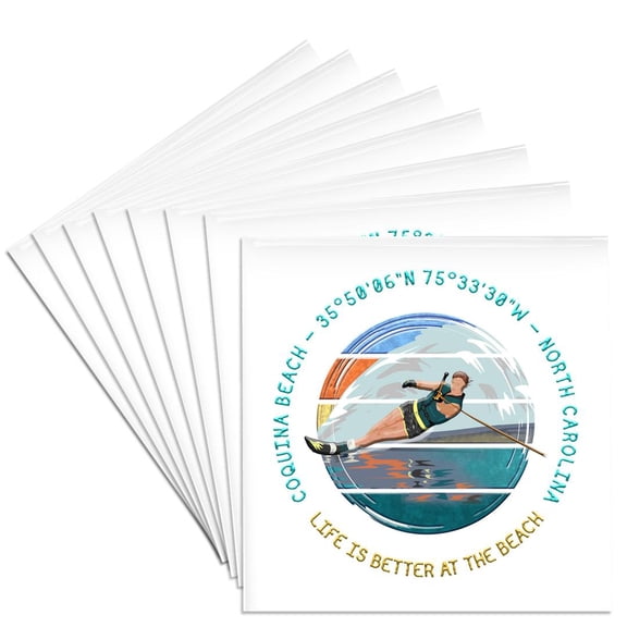 3drose, Coquina Beach, Cape Hatteras National Seashore, North Carolina Gift, Set of 8 Ceramic Tile Coasters