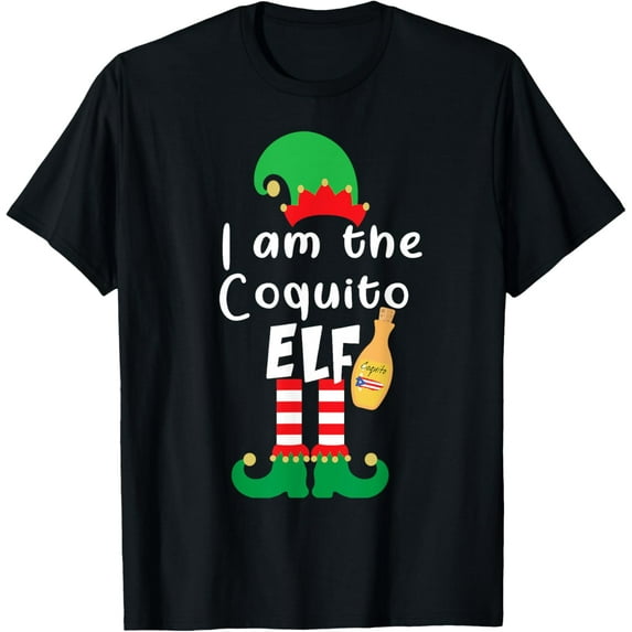 Coquito ELF Funny Puerto Rico Matching Christmas Bilingual T-Shirt