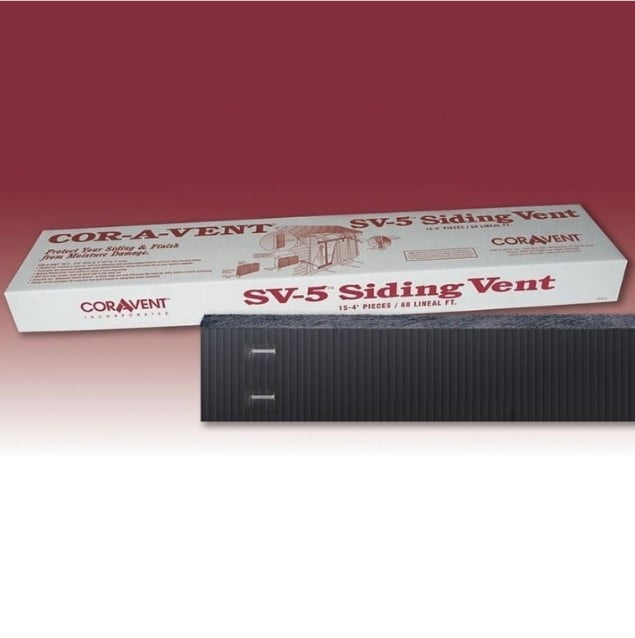 Cor-A-Vent SV-5 Rainscreen Siding Vent (4' Long Sections with 15 Pieces Per Box)