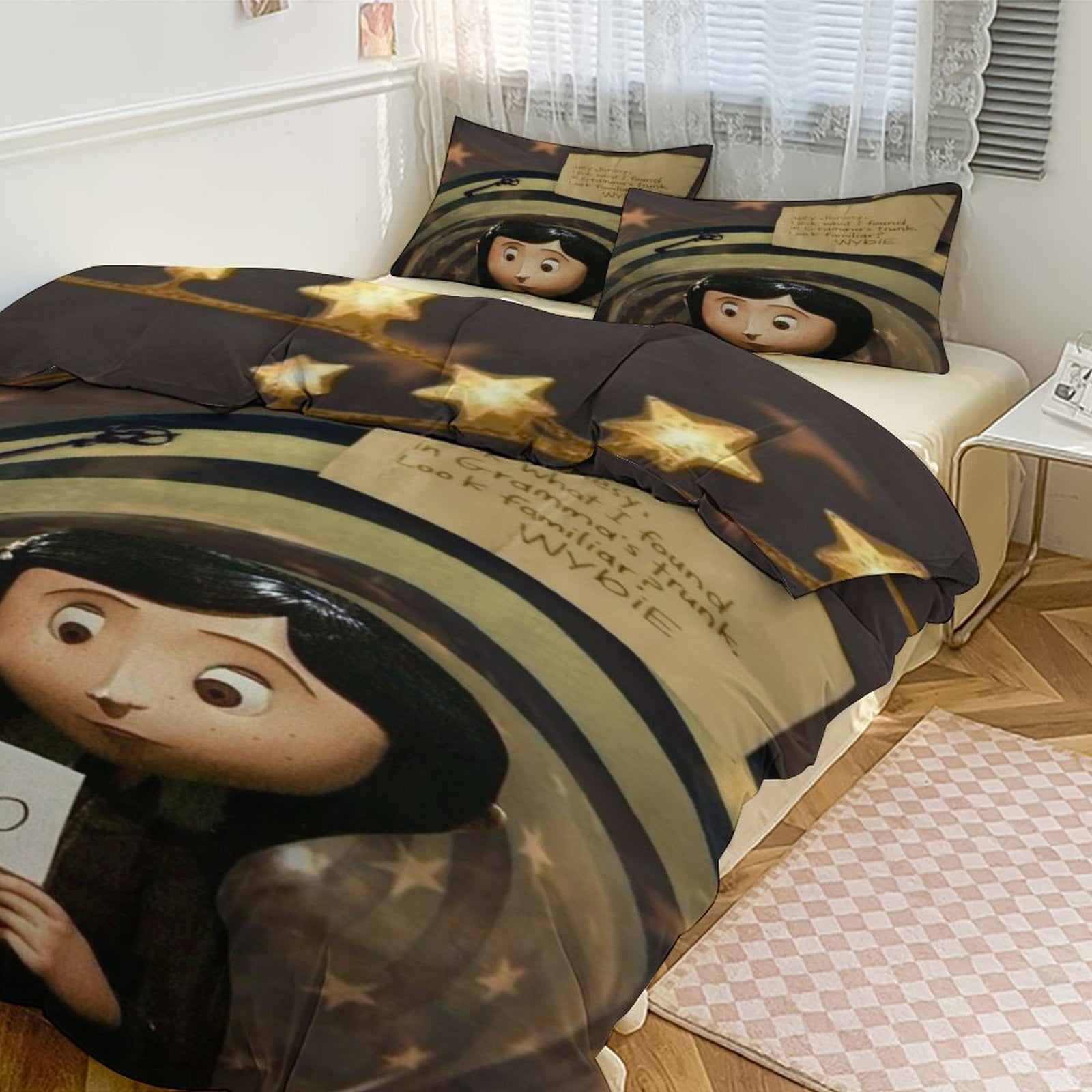 Cor_aline Anime Bedding Sets Twin Cover 3 Piece Cute Bed Set for Boys