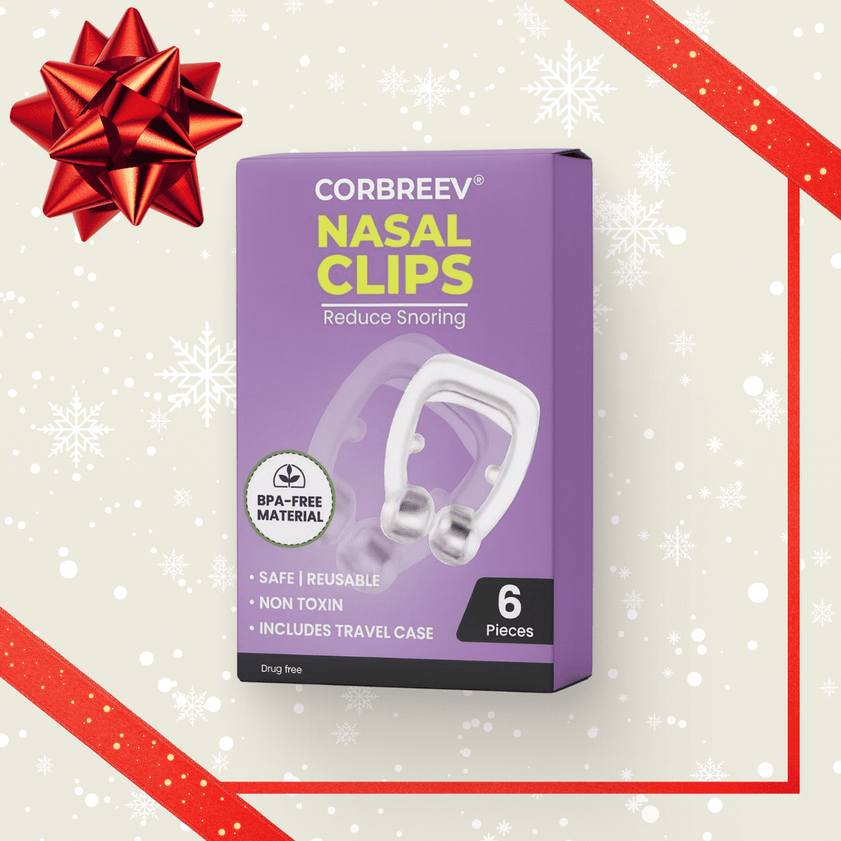 CorBreev Anti Snoring Devices - Silicone Magnetic Anti Snoring Nose Clip, Snoring Solution