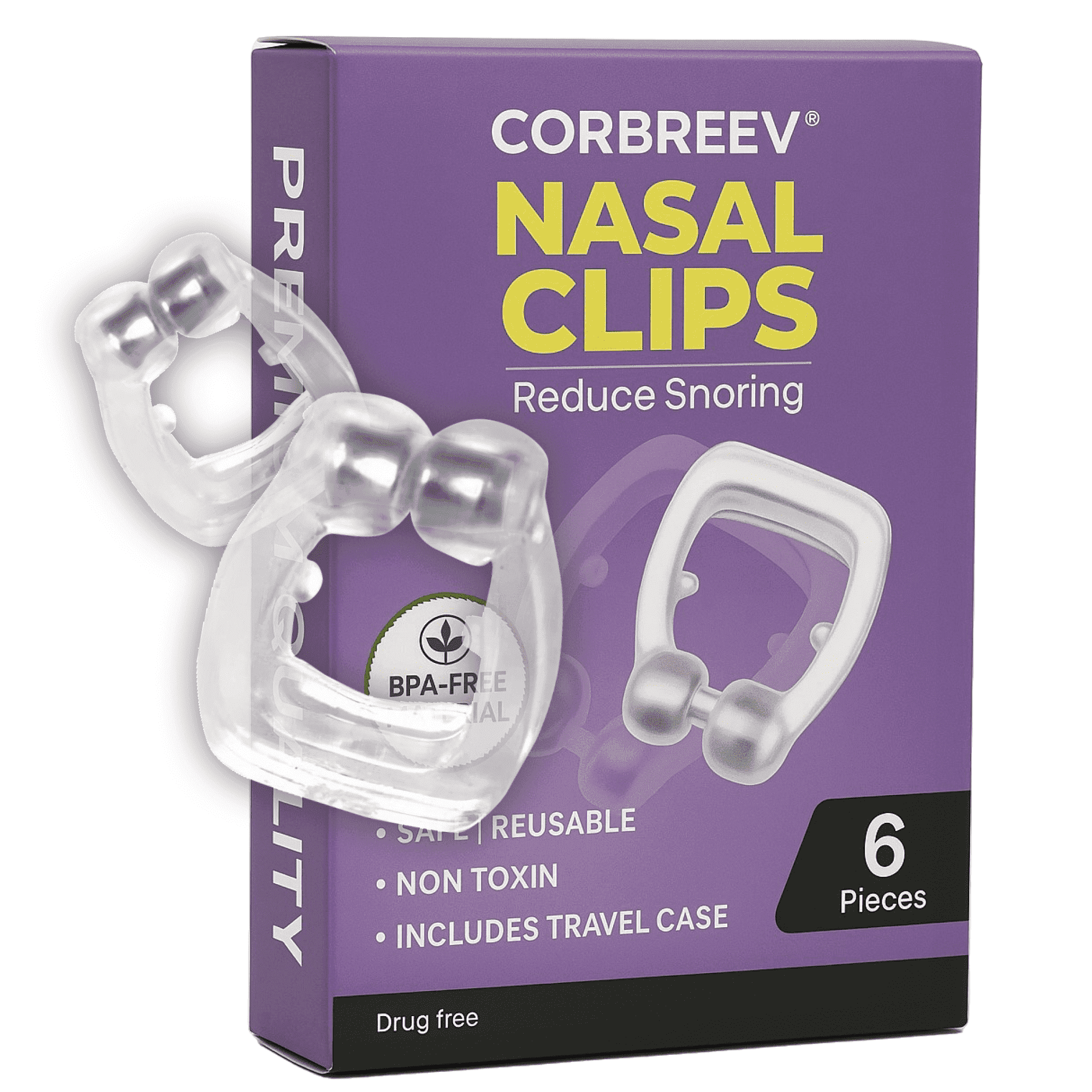 CorBreev Anti Snoring Devices - Silicone Magnetic Anti Snoring Nose Clip, Snoring Solution