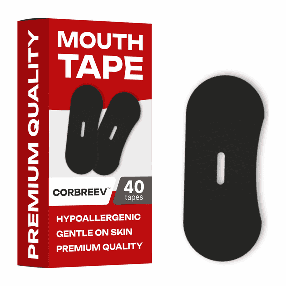 CorBreev Mouth Tape for Sleeping, Anti Snoring, CPAP Friendly - Pack of 40