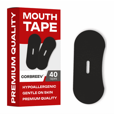 CorBreev Mouth Tape for Sleeping - Ultimate Sleep Aid for Snoring Relief | Soft, Hypoallergenic Strips for Comfortable Overnight Use (40 Tape)