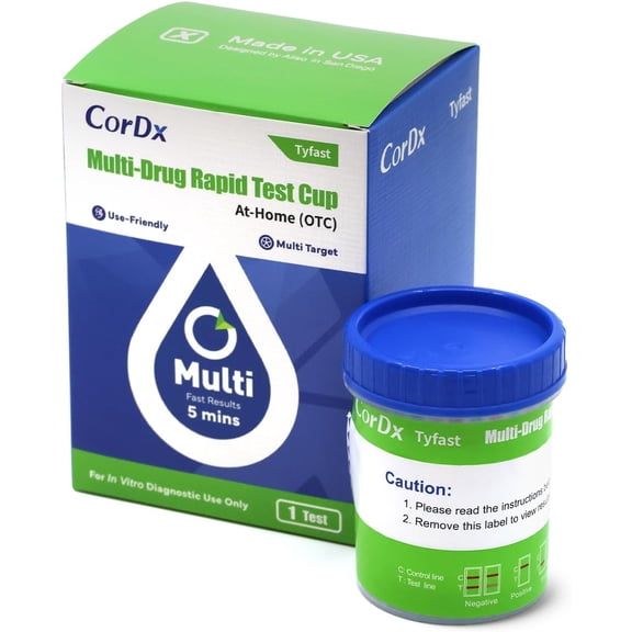 CorDx 15 Panel Screening Cup Kit, Multi-Panel Screening Solution for Home Use, All-in-One Cup, Fast Read Time (Pack of 1)