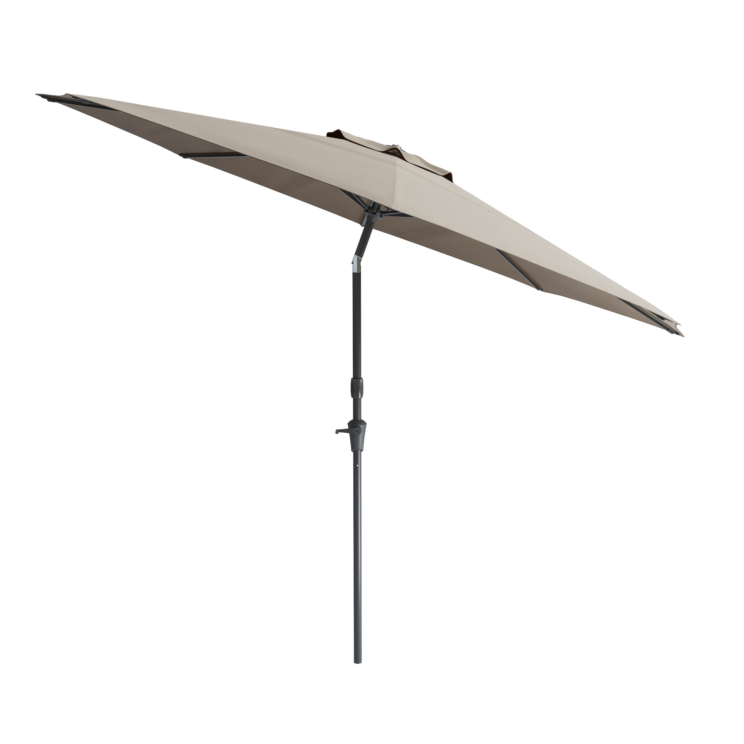 10ft Sand Gray Tilting Market Patio Umbrella with Steel Frame
